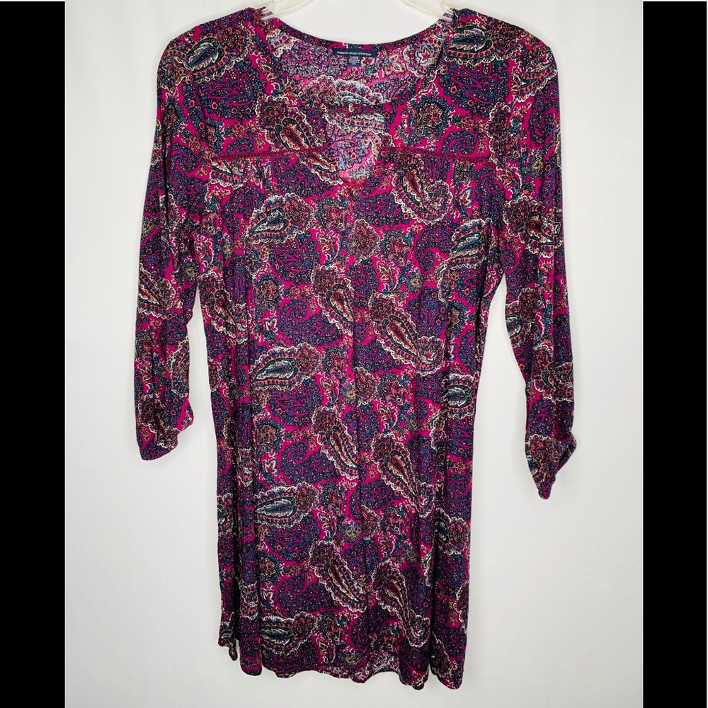 Paisley Plum Swing Dress Lg